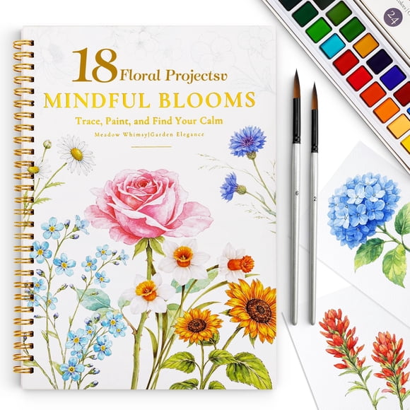 Cuaderno de Acuarela Dmsky 18 Proyectos Florales 24 Colores