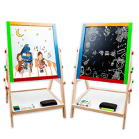 Genérico - Pizarra Atril Para Niños 2 En 1 Doble Madera + Tiza Y Plumón