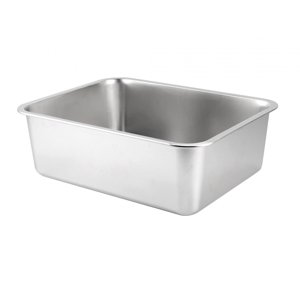 Ioensy - Caja De Arena Para Gatos Bandeja De Arena Para Mascotas Con Parte Superior Abierta Grande De Acero Inoxidable Lavabo De Arena Para Gatos 50 Cm X 35 Cm X 10 Cm