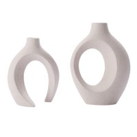 Magideal - 2 Uds Jarrón De Cerámica Moderno Arreglo Floral Macetas Colección Jarrón De Escritorio Creativo Para Inauguración De La Casa Regalo Sala De Estar