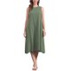 thumbnail image 2 of INSPIRE CHIC Vestidos de Lino para Mujeres Regreso a Clases Cuello Redondo Ajuste Suelto Vestido Sin Mangas Casual con Bolsillos S Verde, 2 of 6