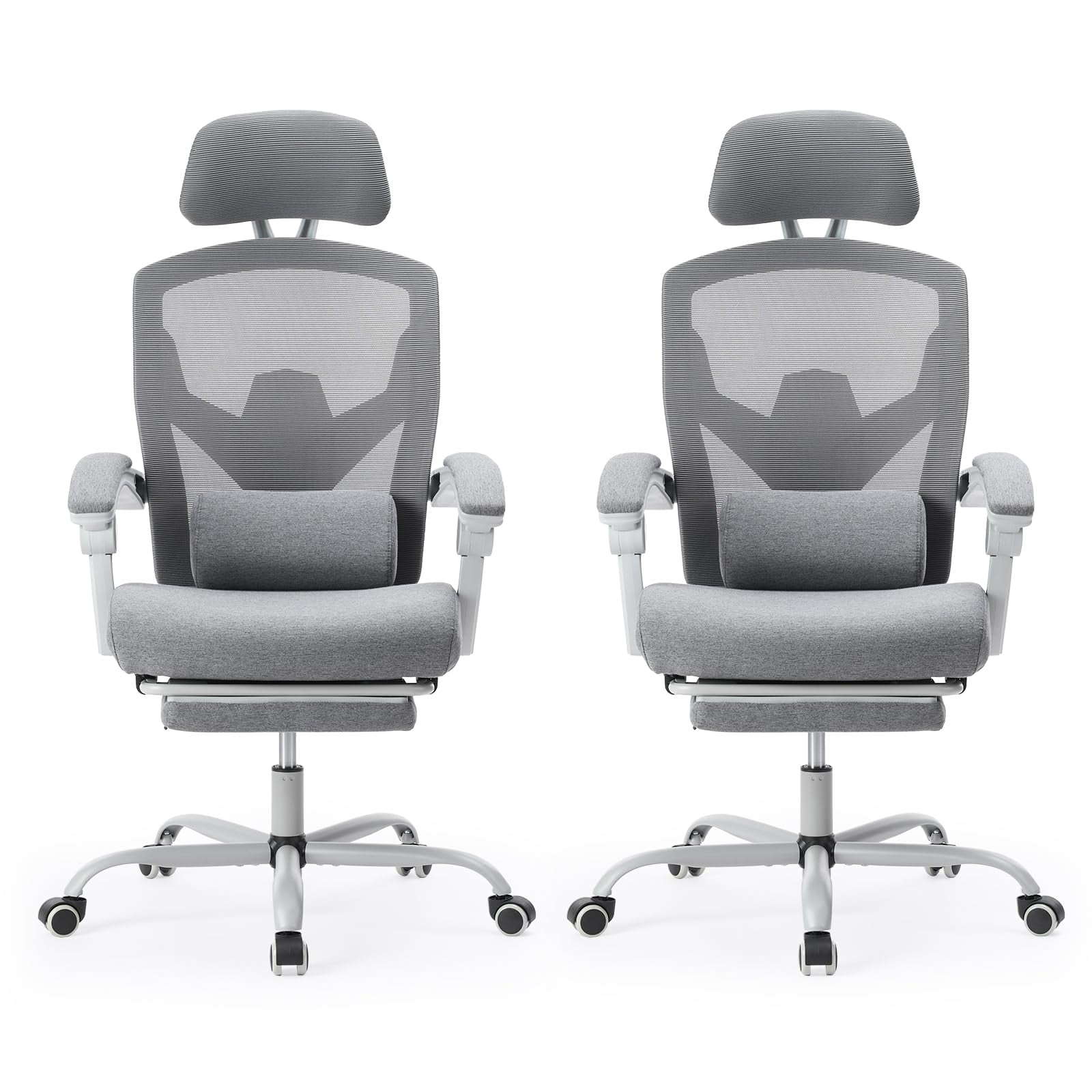 Silla De Escritorio Para Computadora De Oficina Sweetcrispy Con Respaldo Alto, Gris Claro