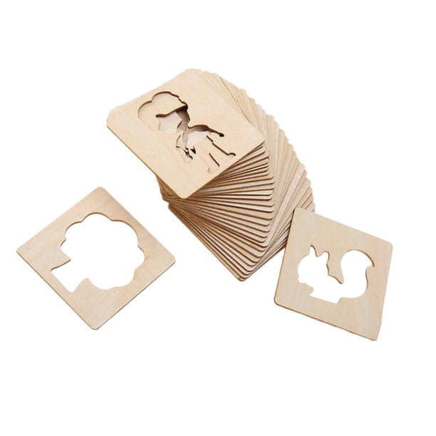 48 Piezas Plantillas Dibujo Infantil Kit Plantillas Dibujar Infantiles Plantillas Pintura Niños Plantillas Madera Uso Múltiple para Regalos Decoración 55 piezas