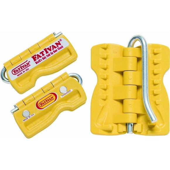 Tope para puerta Fat Ivan plegable con imán, amarillo, plástico/acero