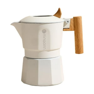 Genérico - Cafetera Espresso Para Estufa, Cafetera Espresso Para Café Molido, Color Blanco