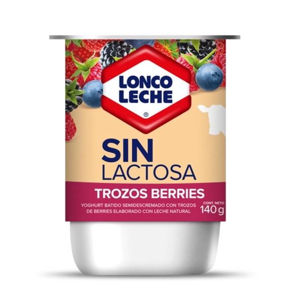 Yoghurt Batido Sin lactosa con Trozos sabor Berries Pote, 140 g