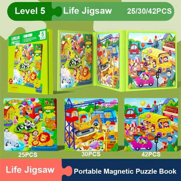 Montessori Kids Toys Magnetic Advance Educate Book 3-In-1 Fruit Animal Marine Dinosaur Cognitive Early Education Puzzle Play