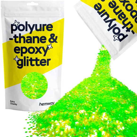 Brillantina Hemway 100 g Verde Fluorescente Extra Gruesa