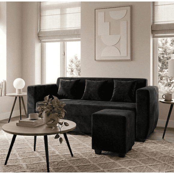 Nuvo + 1 Pouf Negro