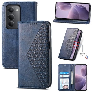 Funda Flip Foxdock Para Xiaomi Redmi 15 4G , Estilo Billetera Con Diseño Rombo, Correa De Mano Y Soporte, Uso Diario