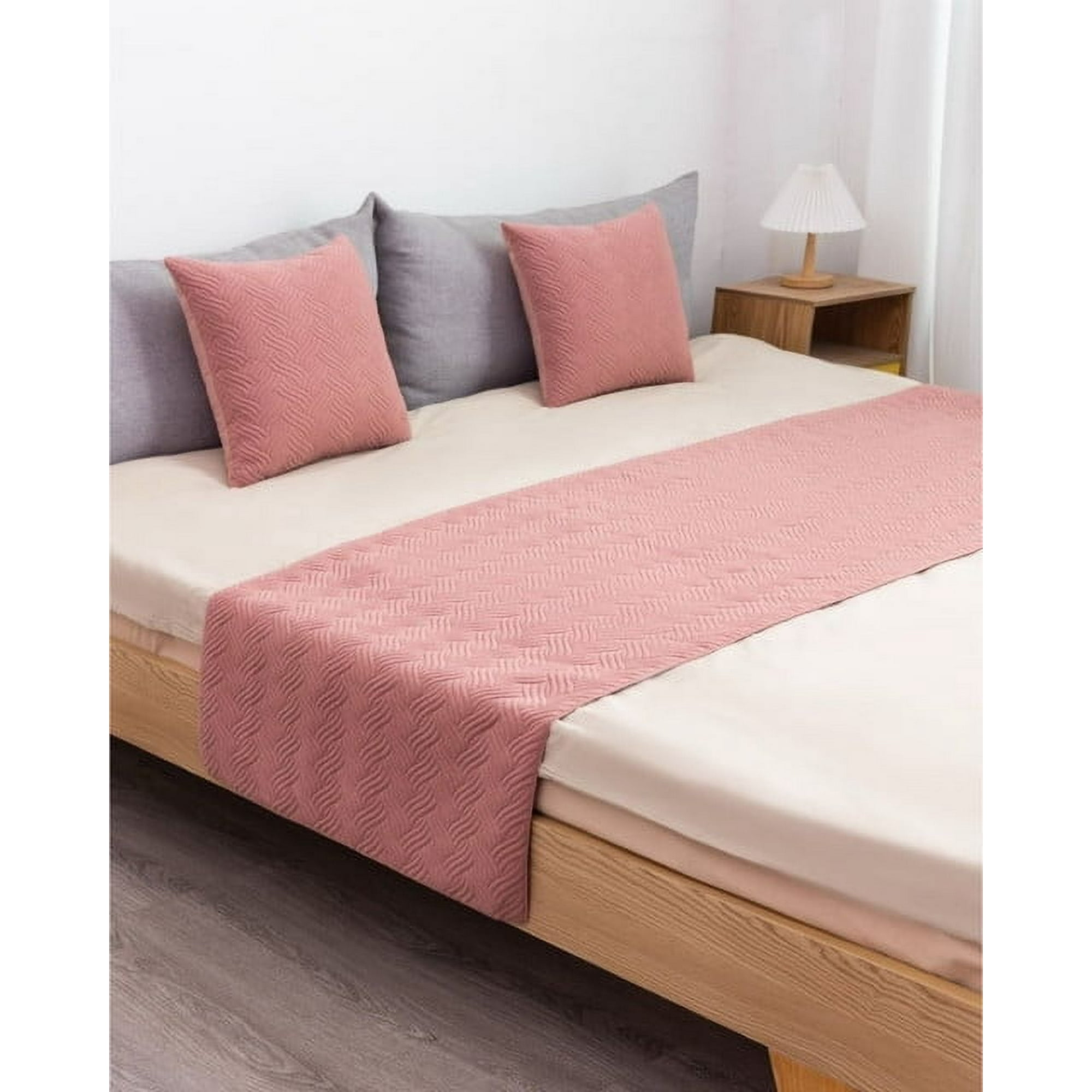 Todo Para El Hogar - Piecera De Cama Decorativa Modelo Plush Rosado