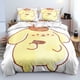 thumbnail image 1 of v2561 Bed Sheets Cute Pom Pom Purin Bedding Sets Comforter Quilt Bed Cover Duvet Cover Pillow Case - Pieces Sets Kids Adult Size Bedroom Decor 3-Piece Bedding Set (1 Duvet Cover + 2 Pillow Shams) Bed, 1 of 5