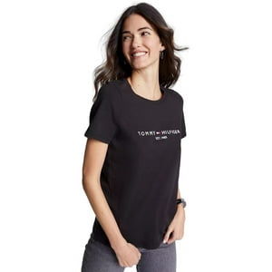 Camiseta Tommy Hilfiger Para Mujer, Corte Regular, Logotipo Bordado
