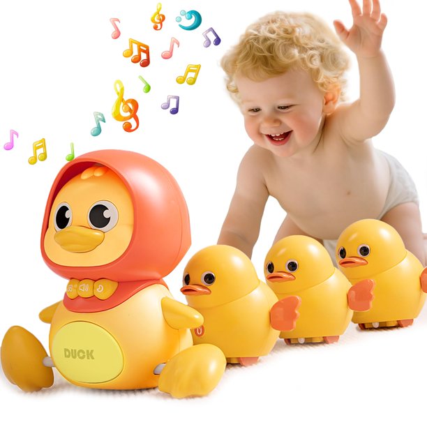 Juego de juguetes para gatear para bebés JUYEE, patos magnéticos que se balancean con música