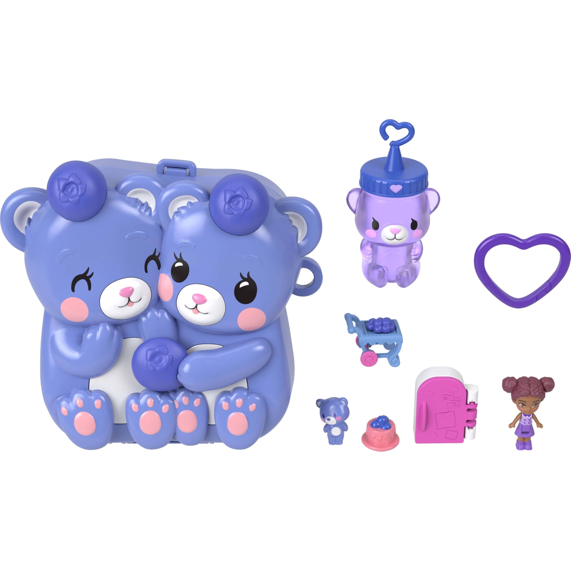 Set de juego Polly Pocket Blueberry Besties Compact con 1 muñeca