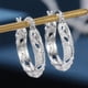 thumbnail image 4 of Stylish Silver Textured Hoop Earrings - Effortlessly Chic and Comfortable, 4 of 5