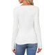 thumbnail image 3 of INSPIRE CHIC Top de Manga Larga con Cuello en V y Encaje Plisado para Mujer Camiseta Básica Térmica Ligera Capa Suave Elástica para Dormir M Blanco, 3 of 6