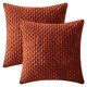 thumbnail image 1 of REGALWOVEN Fundas de Cojines Decorativas Paquete de 2 para Sofá Cama Sofá Decoración del Hogar Fundas de Almohada de Pana Suave Naranja Oscuro 18" x 18", 1 of 7