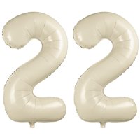 Globo Lvmoqiqiu Número 22 De Foil Blanco Crema 40""