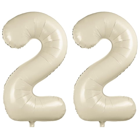 Globo Lvmoqiqiu Número 22 De Foil Blanco Crema 40""