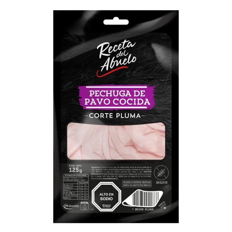 Pechuga De Pavo Cocida Corte Pluma 125 g Receta del Abuelo