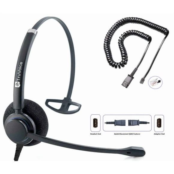 Auricular con micrófono TruVoice HD-100 con cable y cancelación de ruido