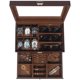 thumbnail image 1 of Organizador de Caja de Relojes y Joyas Kukikan de 6 Compartimentos y 2 Niveles con Cerradura, 1 of 7