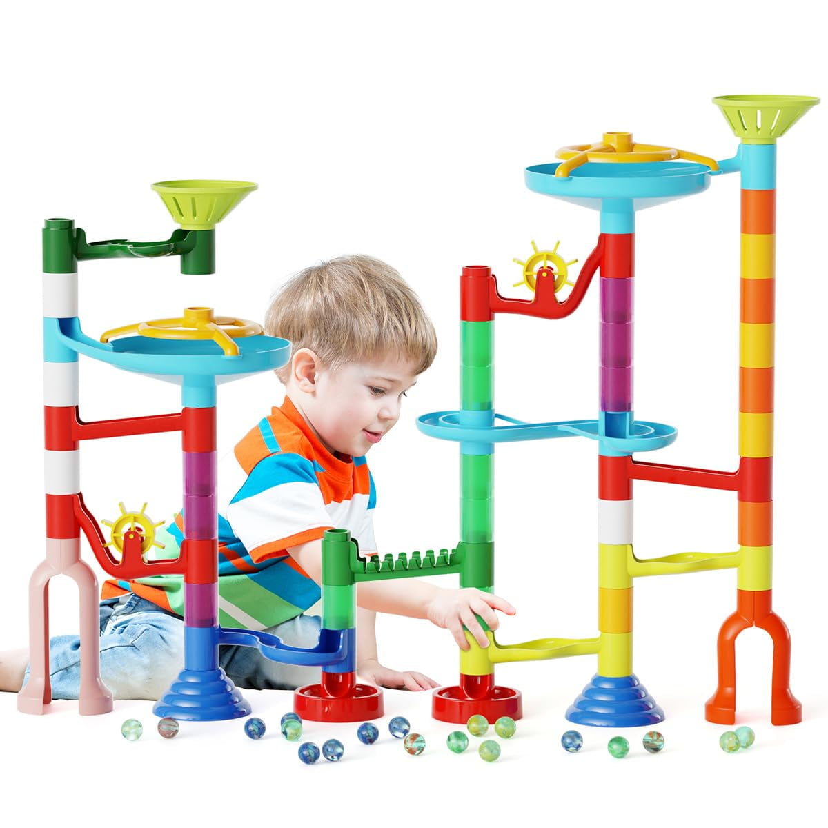 Juguete Maxtronic De Marble Run, 110 Unidades, Con 60 Canicas, Para Niños De Más De 3 Años