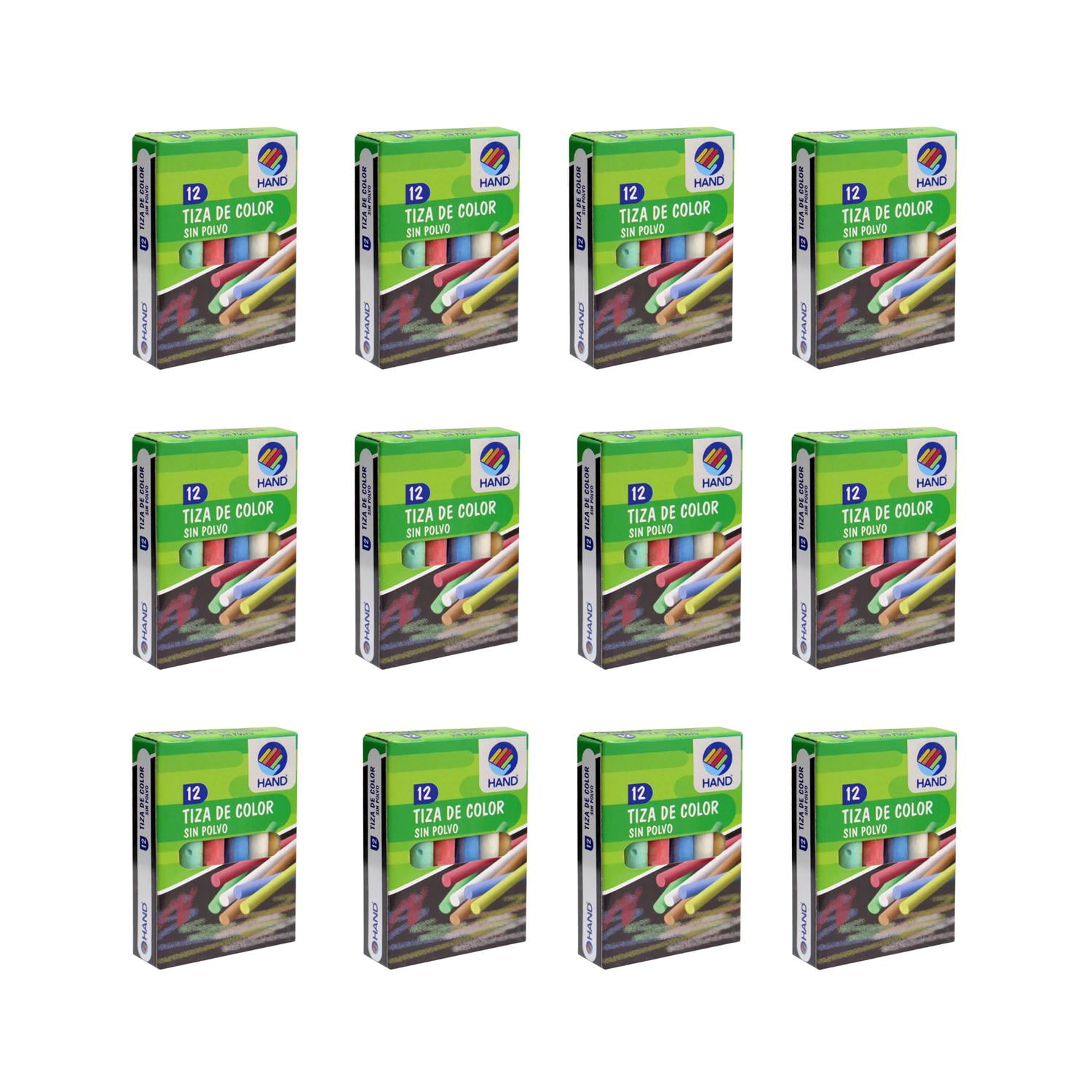 12 Tizas De Colores Sin Polvo 12 Unid. Hand Multicolor
