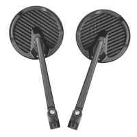 Magideal - Espejo Retrovisor Elegante Compatible Con Tornillos M8 M10, Espejo Decorativo Para Patinete, 1 Par De Piezas De Modificación A Prueba De Golpes Para P Redondo