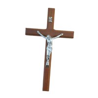 Bothyi - Crucifijo De Pared Cruz Regalo Cruz De Madera Decoración De Pared Para Entrada Navidad Pascua Marrón