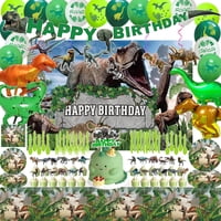 Genérico - Set De Decoración De Cumpleaños Con Dinosaurios Y Accesorios Para Fiestas Con Telón De Fondo