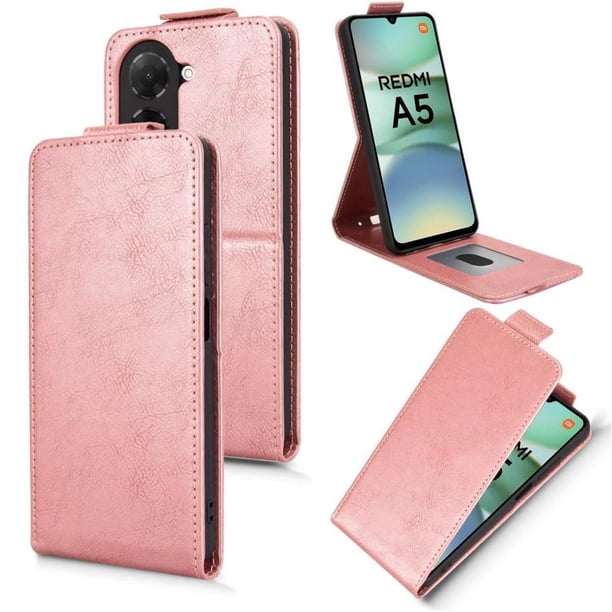 Funda tipo folio para Xiaomi Redmi A5 4G con soporte magnético y protección para la cámara Oro rosa