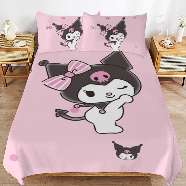 Kuromi Duvet Cover Set 3 Piece Bedding Set Double Sided Printing Decorative Comforter Cover Set