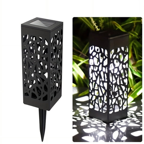 6/8pcs Solar Lawn Light, Decoration Garden Hollow Lawn Light, Outdoor Garden Lights, Pathway Light, Waterproof Garden Solar LED Lights (Warm White)