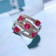 thumbnail image 3 of Anillo de Mujer de Lujo de Plata Esterlina 925 con Cruz y Rubí, Diamantes de Alto Carbono, Gema, Joyería Fina, Boda, Fiesta, 3 of 8