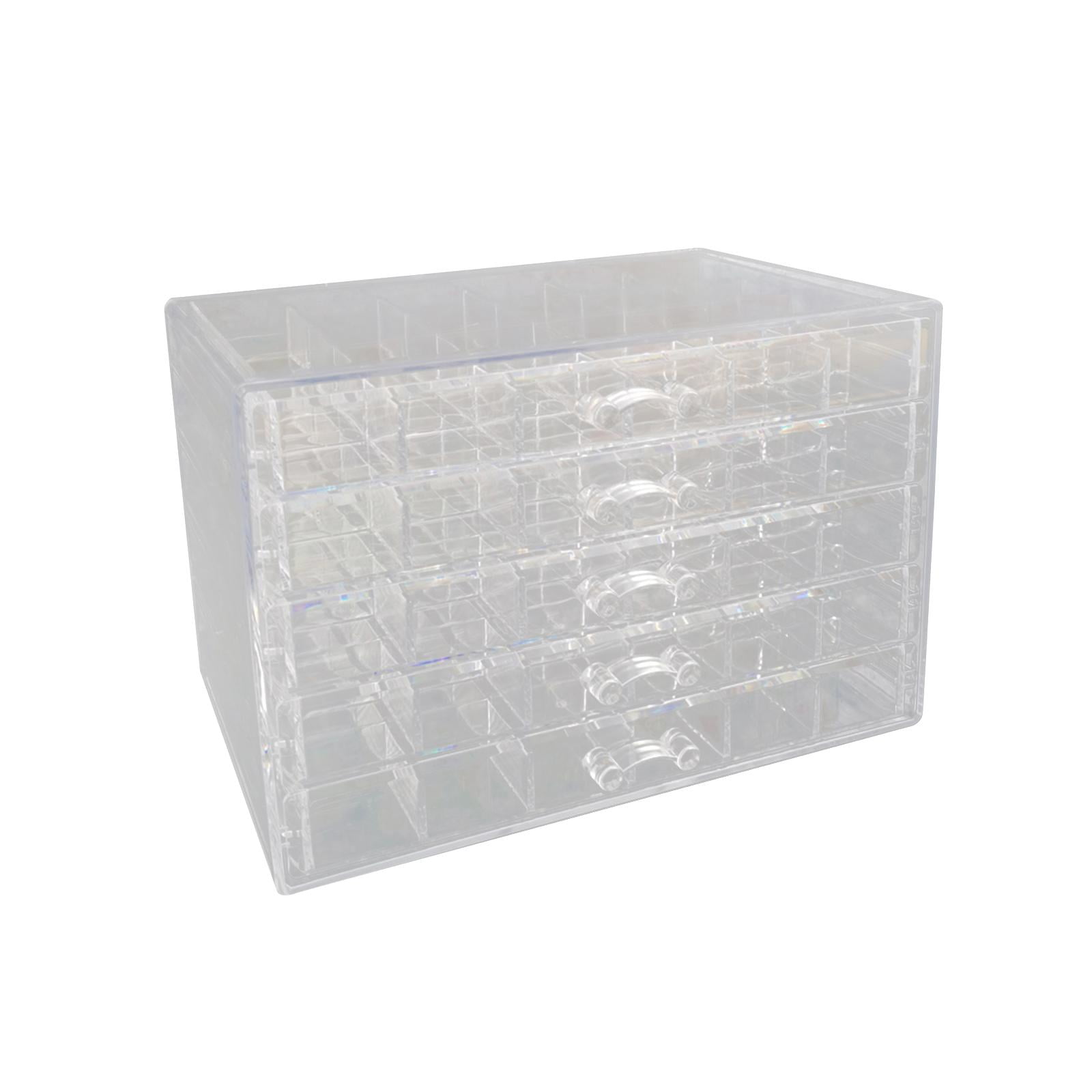 Magideal - Caja De Almacenamiento Para Pendientes, Organizador Transparente Para Exhibición De Joyas, Organizador De Decoración De Uñas, Organizador De Joyas, , 5 Capas 120 Rejillas