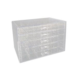Magideal - Caja De Almacenamiento Para Pendientes, Organizador Transparente Para Exhibición De Joyas, Organizador De Decoración De Uñas, Organizador De Joyas, , 5 Capas 120 Rejillas