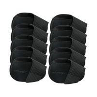 Ioensy - 10X Fundas Para Palos De Golf Cuero De Pu Regalo De Golfista Juego De Cubiertas De Hierro De Golf Duraderas S Negro