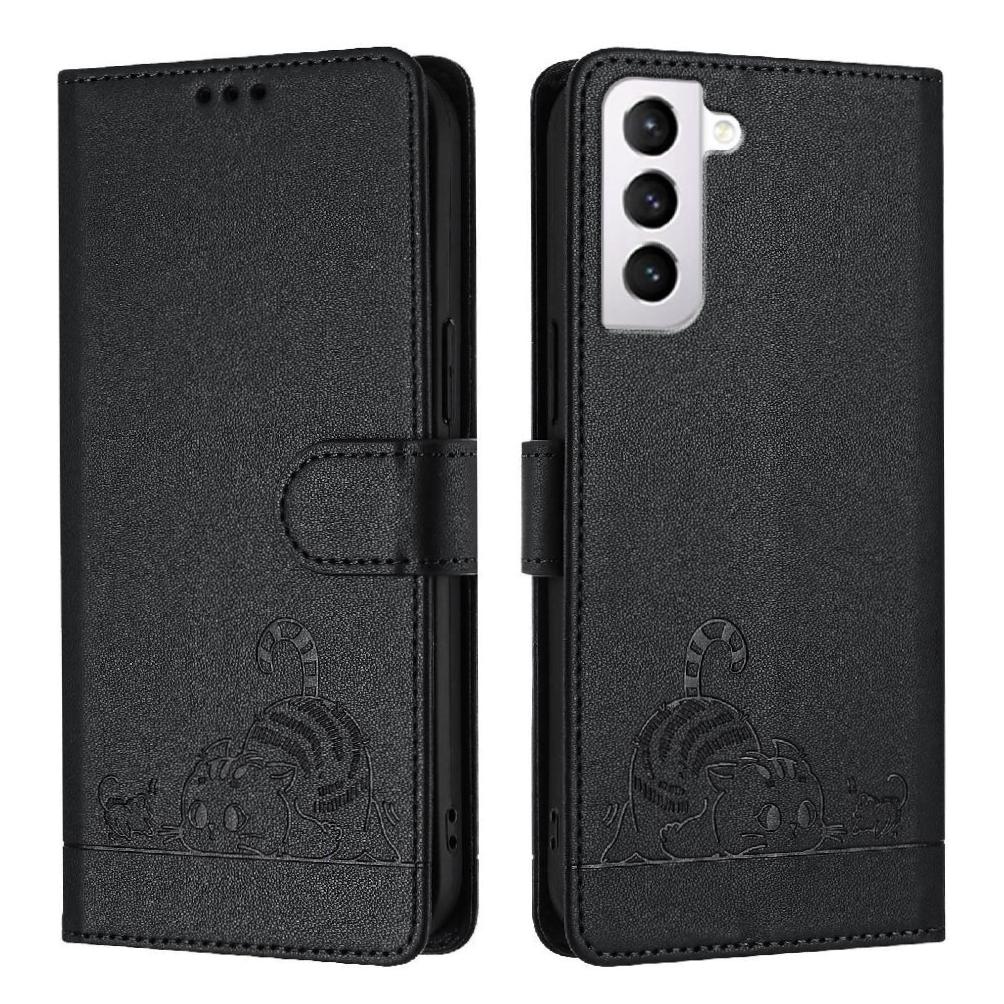 Funda Tipo Cartera Foxdock Para Samsung Galaxy S21 Con Soporte, Ranuras, Rfid, Diseño De Gato