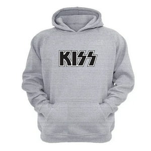 Genérico - Polerón Canguro Kiss Gris Claro Talla Xs Unisex