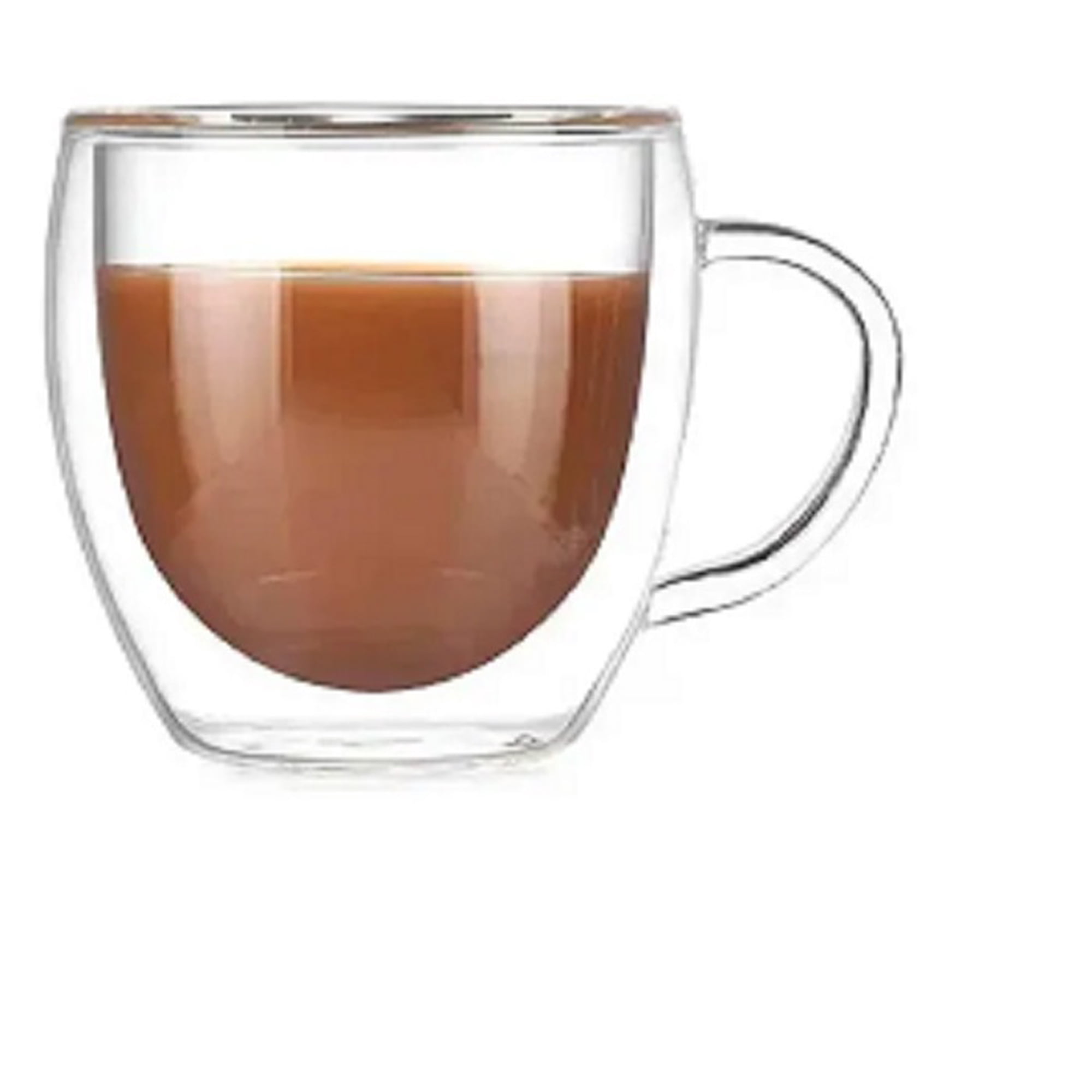 Genérico - Tazas De Vidrio Transparente De Café Doble Pared 250 Ml 10 Cm* 8 Cm