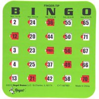 Regal Games - Cartones De Bingo Regal Bingo Bulk Con Ventanas Corredizas, Paquete De 25 Unidades, Color Verde