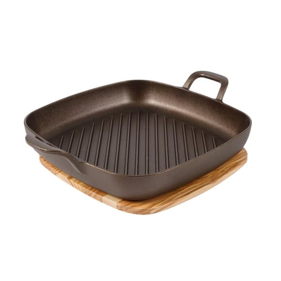 Plancha Grill Bloomhouse con Acabado en Bronce Natural de 30 cm de Hierro Fundido