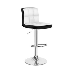 Global Latin - Silla Piso Bar Taburete Con Respaldo Blanco Y Negro