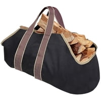Xusx111 - Bolsa De Tronco De Lienzo Grande Portador De Leña De Fuego Portador De Tronco De Chimenea De Servicio Pesado Portadores De Madera De Fuego Que Llevan Con Manijas Eslinga De Madera Para Chime