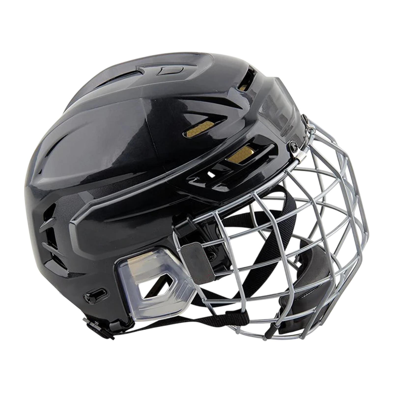 Magideal - Casco De Hockey Con Máscara Facial Entrenamiento Ajustable Movimiento De Movimiento De Movimiento Transpirable Equipo Deportivo Equipo De Hielo -Helme Sg
