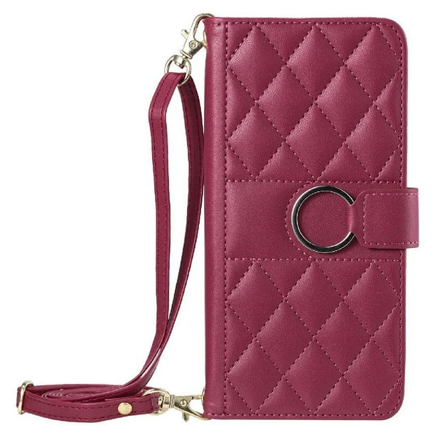 Funda tipo billetera FOXDOCK para iPhone 8 – Tapa abatible con correa para mujer