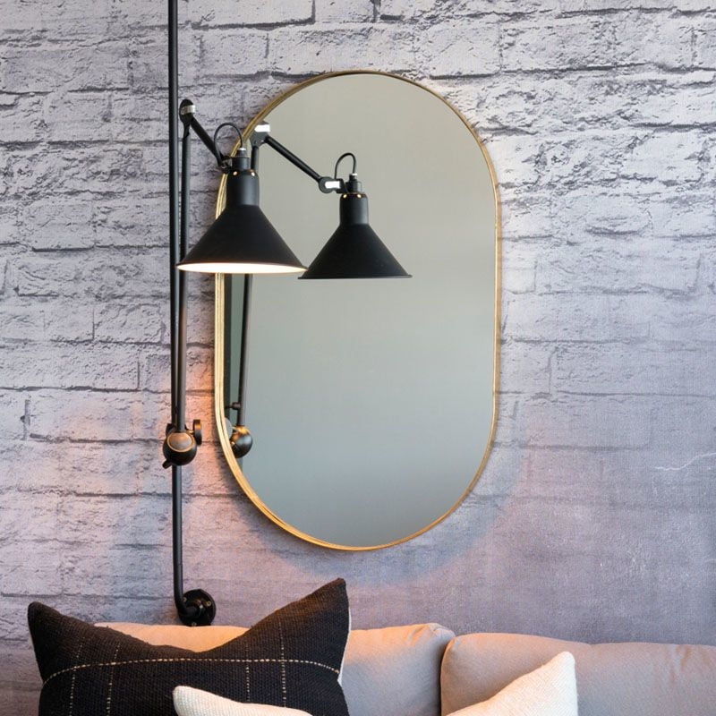 Lgm - Decoración Hogar Espejo Metalico Ovalado 80X50 Cm Dorado Ovalado