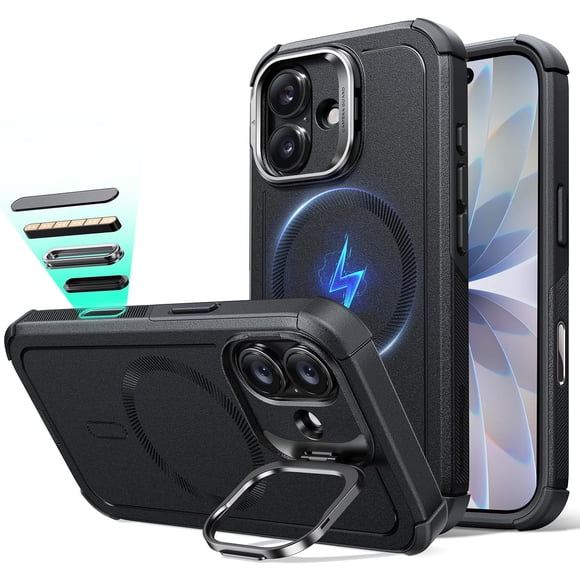 Funda ESR para iPhone 17 Cyber Series con soporte Stash, color negro